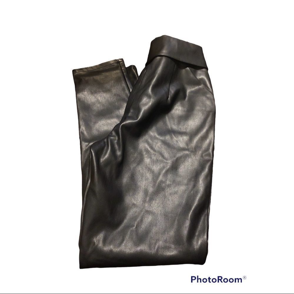 BAR III Black Faux-Leather Button-Front Pants, Created for Macy's - Picture 3 of 3